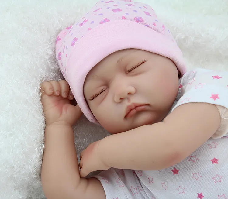 Muñeca reborn silicona con ojos cerrados para bebé recién nacido, juguete realista 55cm, regalo|doll close|silicone reborn reborn - AliExpress