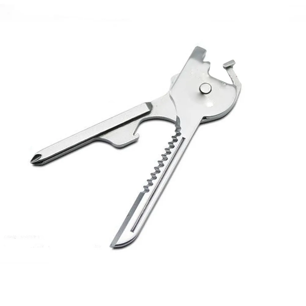 

6 In 1 Multifunctional Outdoor Camping Travel Survival Tools Mini Folding Key Durable Stainless steel Portable practical tools