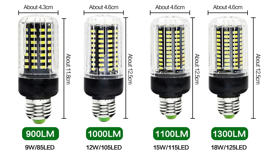 Светодиодный светильник-кукуруза E27, E14, 110 В, 220 В, SMD5730, 3 Вт, 7 Вт, 12 Вт, 15 Вт, 18 Вт, светильник, лампада, светодиодный, диодные лампы, энергосберегающий светильник для дома