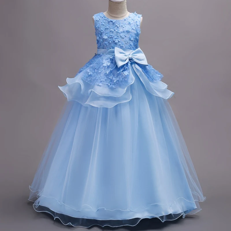 Бренд детское платье принцессы подростков Обувь для девочек свадебное платье Дети платье с цветочным узором для девочек элегантное праздничное платье торжественное платье для выпускного вечера церемонии