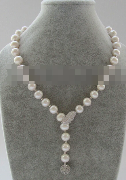 

ddh003764 11-12mm natural white round freshwater pearl necklace
