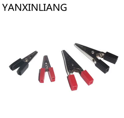 

5Pairs(=10Pcs) 45mm Plastic Handle Test Probe Metal Alligator Clips Electrical Diy Test Leads Wire Jumper ( 5Pcs Red+5Pcs Black)