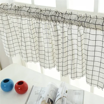 

1PC Cotton Linen Modern Elegant Minimalist Style Blinds Kitchen Half-curtain Kitchen Curtain Cafe Short Panel Curtain 150*45cm