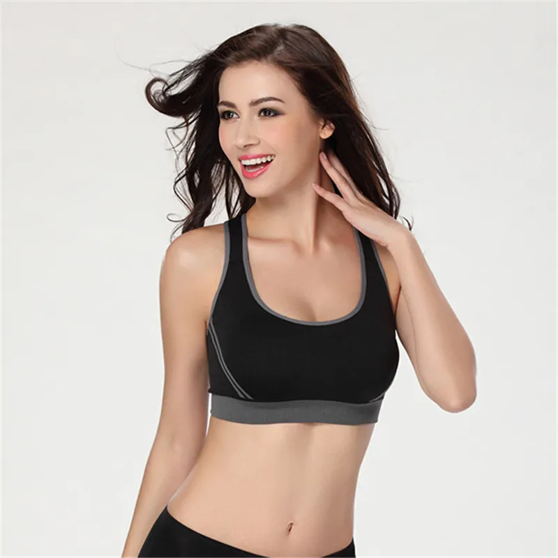 New Arrival Women Girl Stretch Athletic Sports Bras Sexy Tank Top Seamless Racer Back Fitness Bra k5