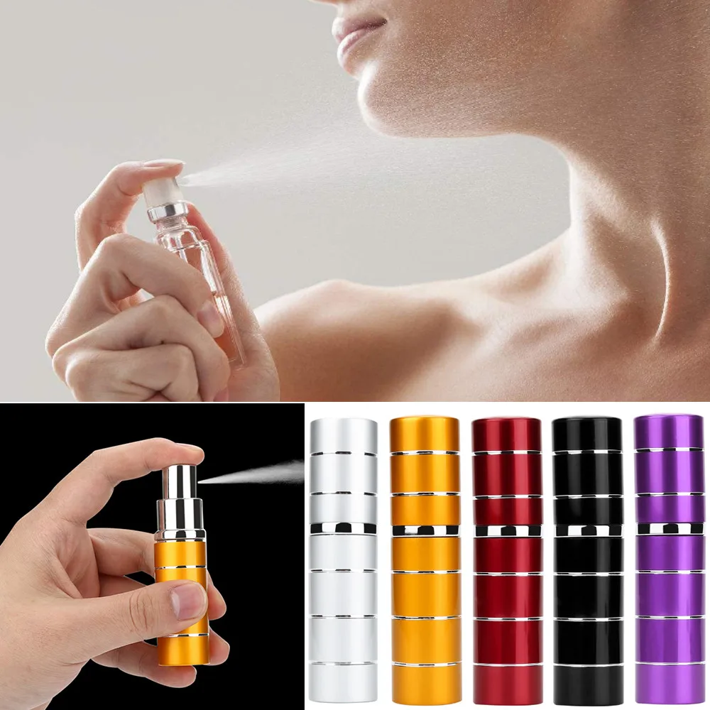 

10ml Refillable Mini Perfume Spray Bottle Aluminum Spray Atomizer Cosmetic Container Portable Travel Perfume Bottle