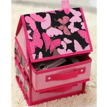 

Lovely fashion hut drawer boxes two floors storage box 21*19*29cm free shipping