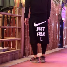 Мужская одежда dj новинка из искусственного двух частей шорты мужские плюс размер свободные брюки певица костюмы