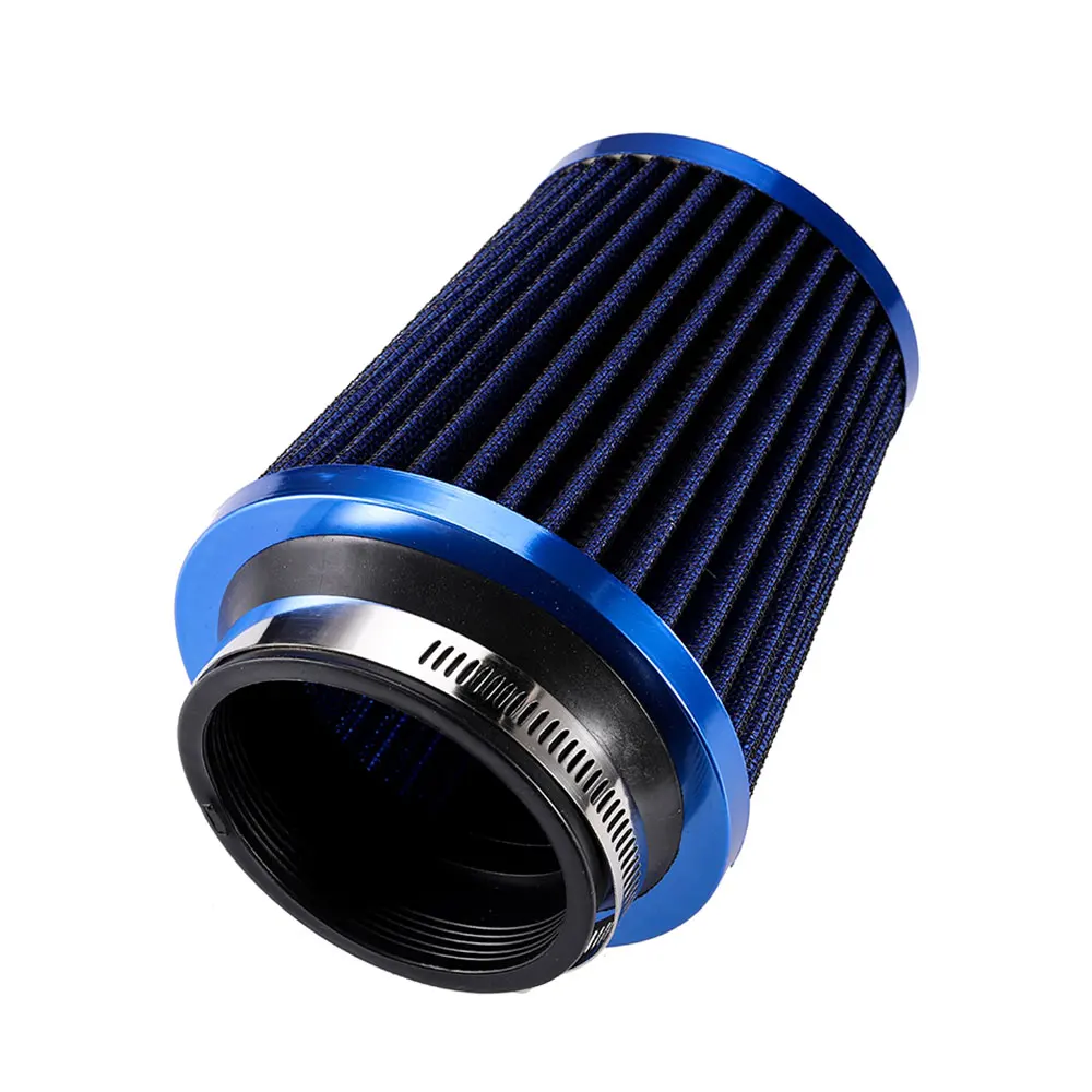 Vehemo универсальный " воздухозаборный фильтр 76 мм Автомобильный индукционный комплект чистый воздухозаборник Высокая мощность спортивная сетка конус синий