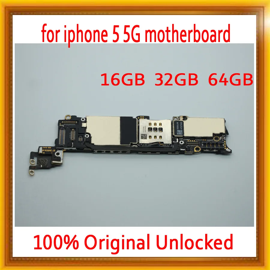 

100% Original unlocked for iPhone 5 5g Motherboard with Full Chips,for iphone 5 Logic boaards with IOS System,16gb / 32gb / 64gb