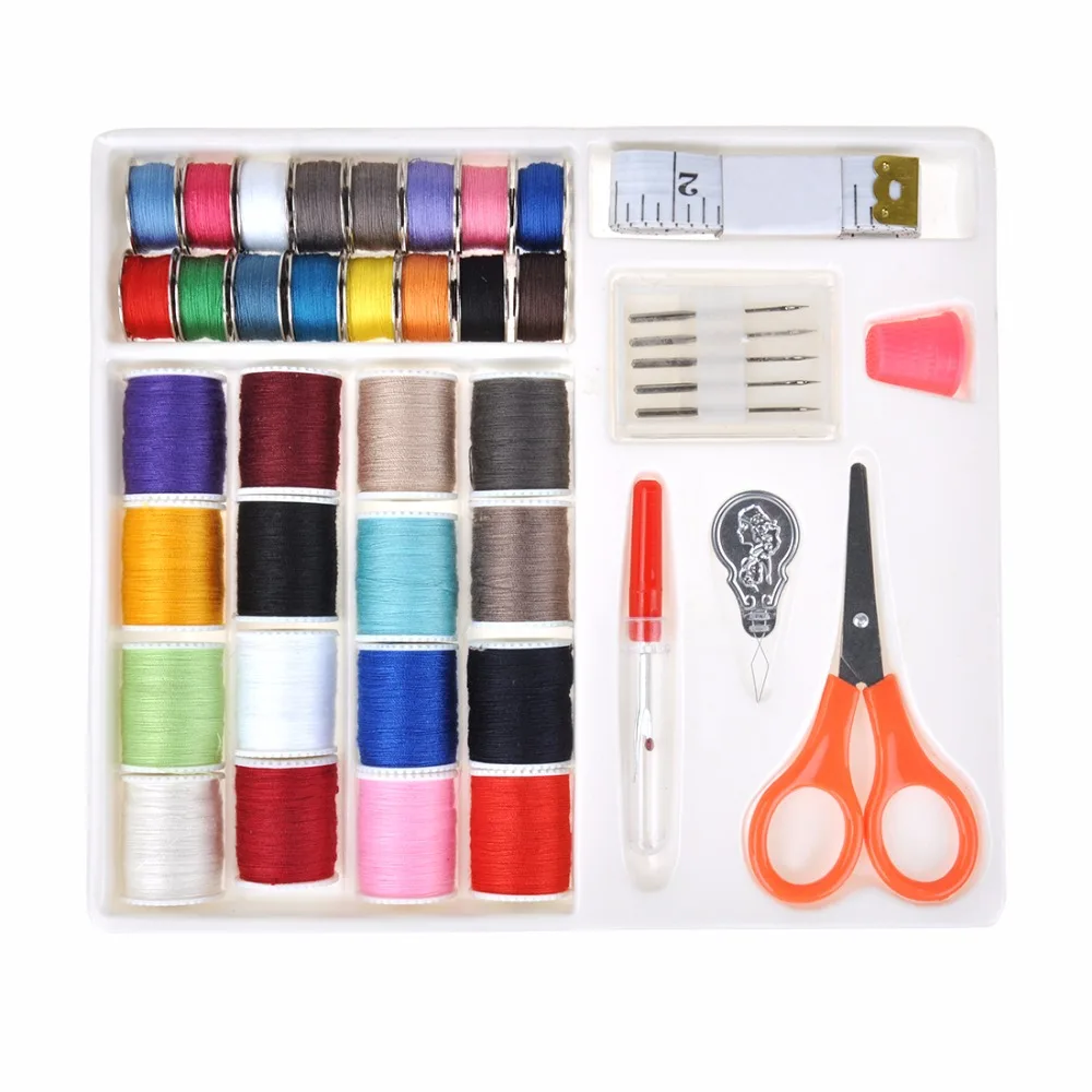 

42 Colors Sewing Line Sewing Mahine Threads + Needle + Thimble + Ruler + Seam ripper +Scissors DIY Sewing Tools Set Kit