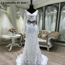Vestido de novia 2018 New Lace Long Sleeve See 2 Ivory Sexy Mermaid Wedding Dresses High Quality trouwjurk Hot bruidsjurken