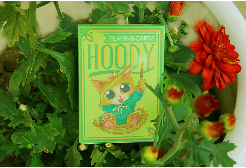 HOODY Civet Cat Fancy Flower Cut Cards Close-up Magic Props Playing Cards Creative Collection of Childern Cute Poker Cards