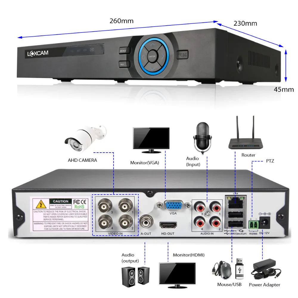 H.265 4CH 5MP AHD DVR комплект камер видеонаблюдения Системы 4 шт 5.0MP SONY безопасности