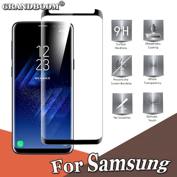 

500pcs 3D Curved Edge Tempered Glass Case Friendly For Samsung Galaxy Note 9 8 S9 S8 Plus S7 S6 Edge Screen Protector Guard Film