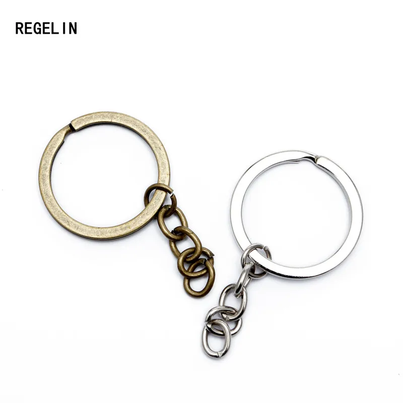 

REGELIN 10pcs Metal Key Rings KeyRing Key Chains Antique Bronze Long Keyrings Split Rings KeyChains DIY Jewelry Making Findings