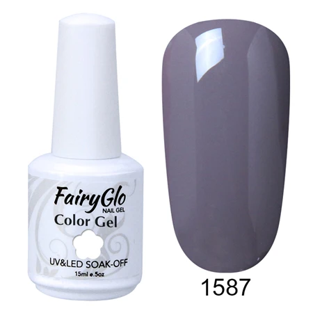 FairyGlo 15 мл Гель-лак замачиваемый чистый цвет ногтей Гель-лак Vernis Полупостоянный УФ-гель для ногтей маникюрный лак - Цвет: G1587