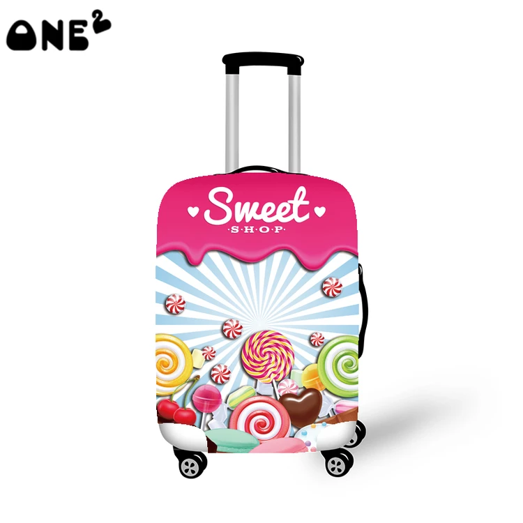 ONE2 Diseño dulce lollipop impresión 22,24, 26 pulgadas maleta de equipaje para las mujeres spandex tapa maleta envío gratis|luggage inch luggagecover for luggage - AliExpress