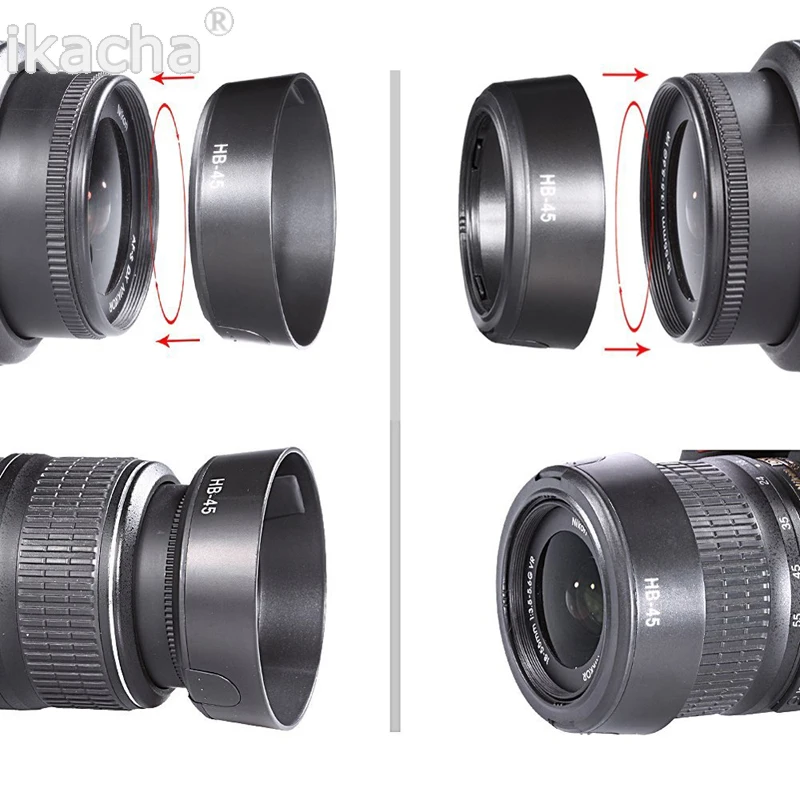HB 45 бленда объектива камеры заменить HB45 подходит для Nikon AF S DX 18 55 мм f/3 5 6G