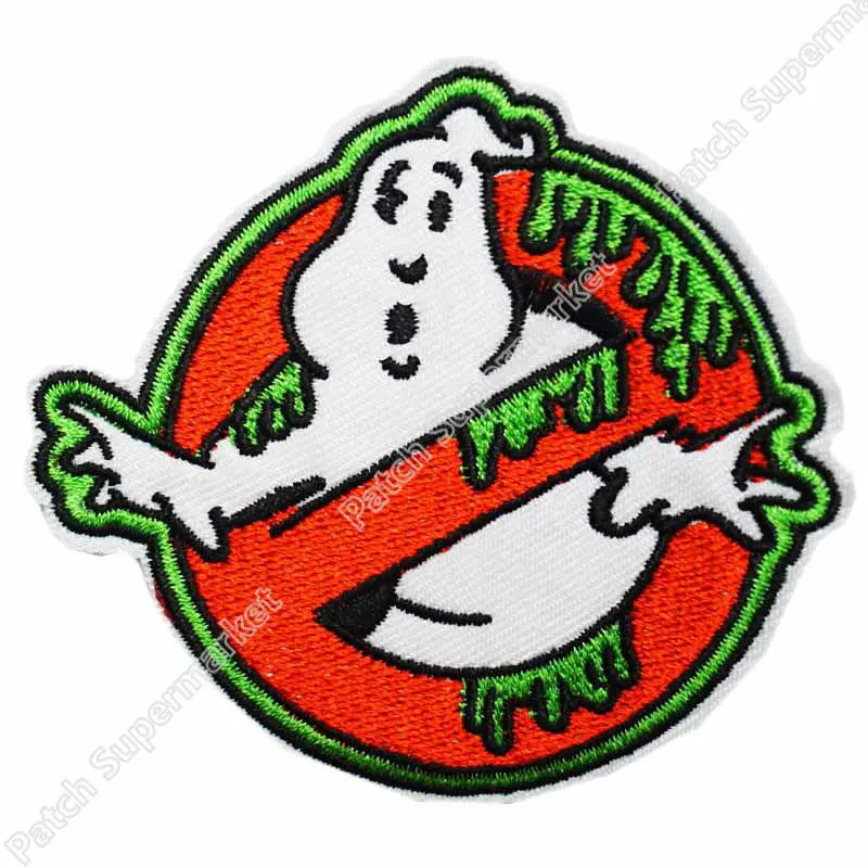 

Ghostbuster Green Slime Ghost Emblem biker retro emo punk rockabilly applique sew on/ iron on patch patchwork accessories