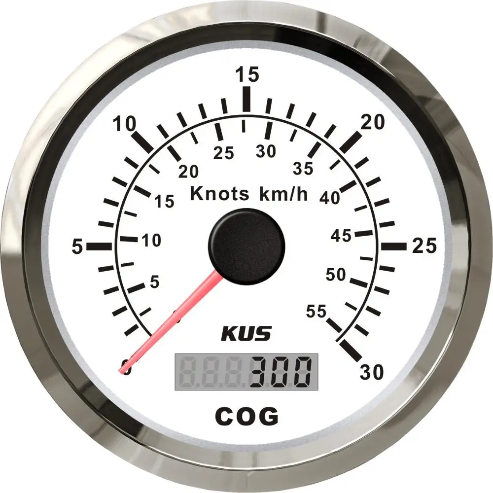 KUS 3 3/" водонепроницаемые морские лодки сосуды gps Спидометр 0-30KNOTS с красной/Желтой подсветкой - Цвет: White