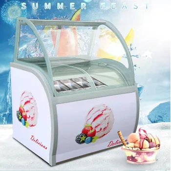 

high quality 14 taste Ice cream freezer commercial popsicle freezer Defogging ice cream display cabinet for ice cream franchise