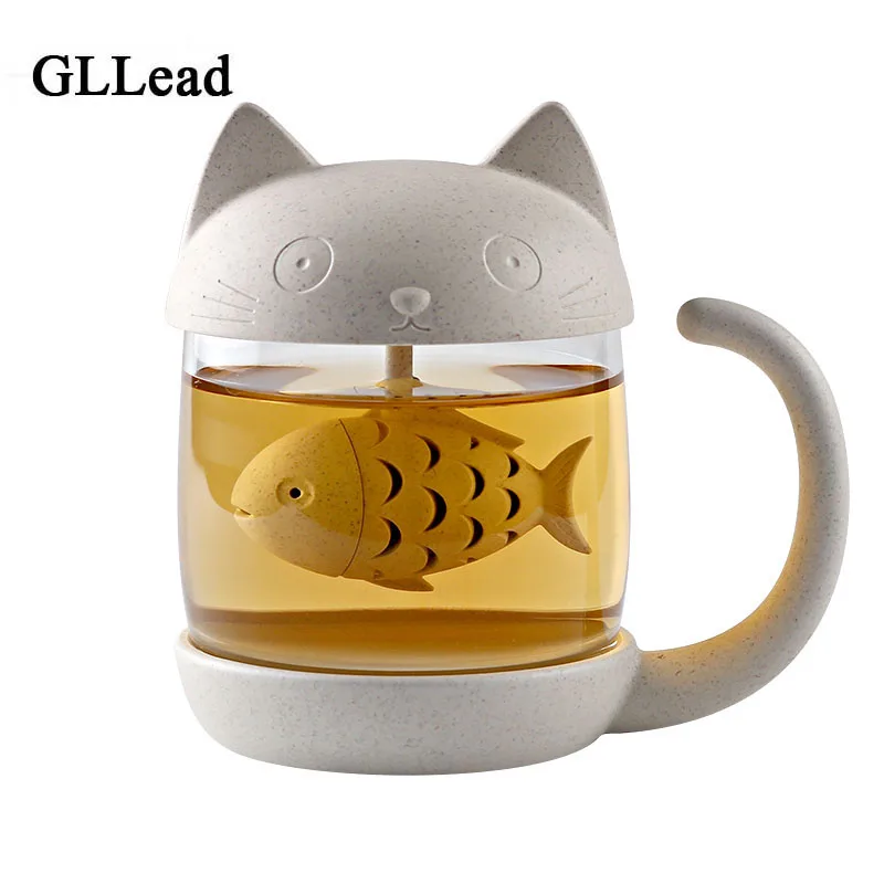 

Cute Cat Personalized form Glass Mug Home Office Coffee And Drinking Tea Mugs With Filter
