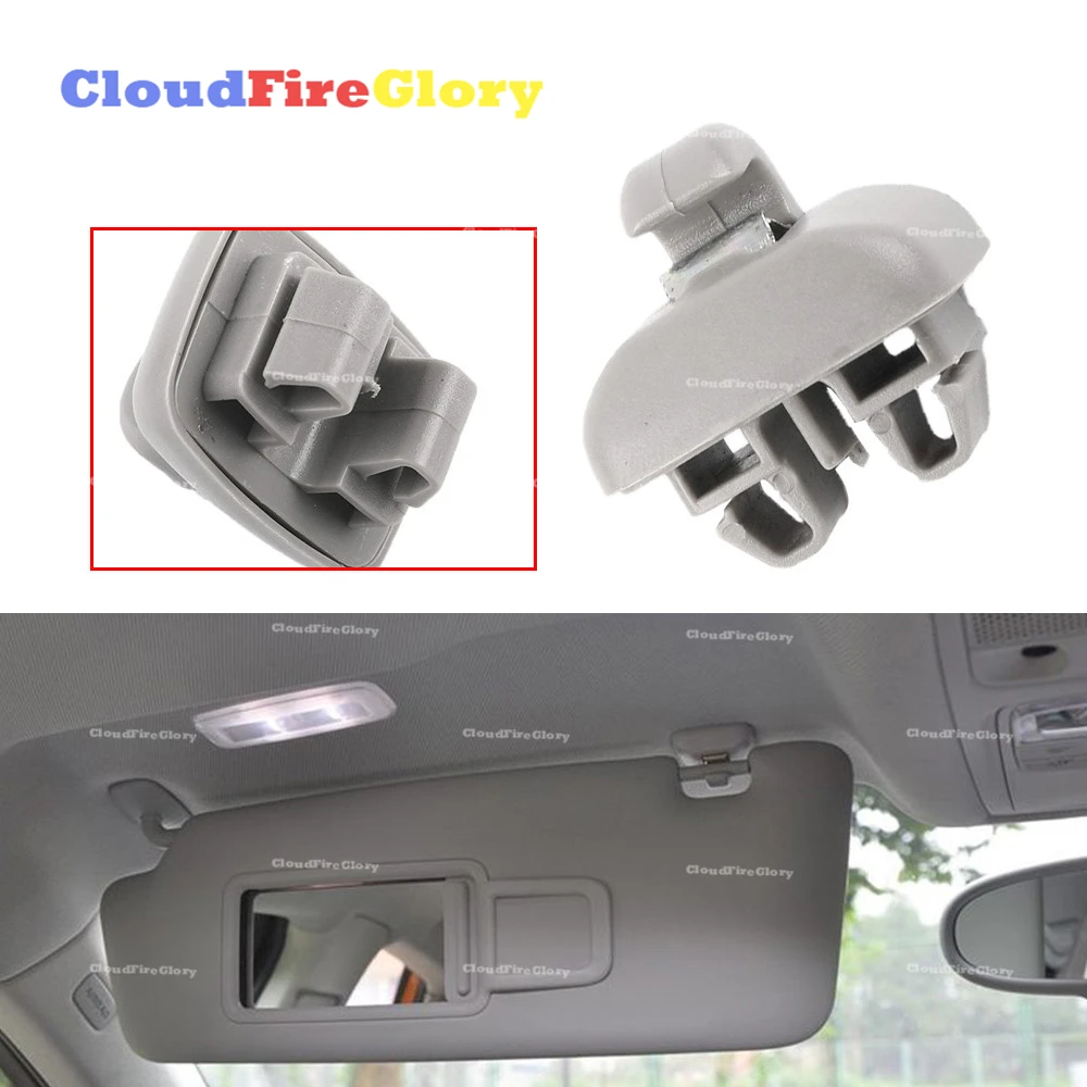 

CloudFireGlory For Audi TT A6 C5 2000 2005 Grey Gray Front Sun Visor Sunvisor Clip Hanger Hook Retain Holder 4B0857562 4B0857563