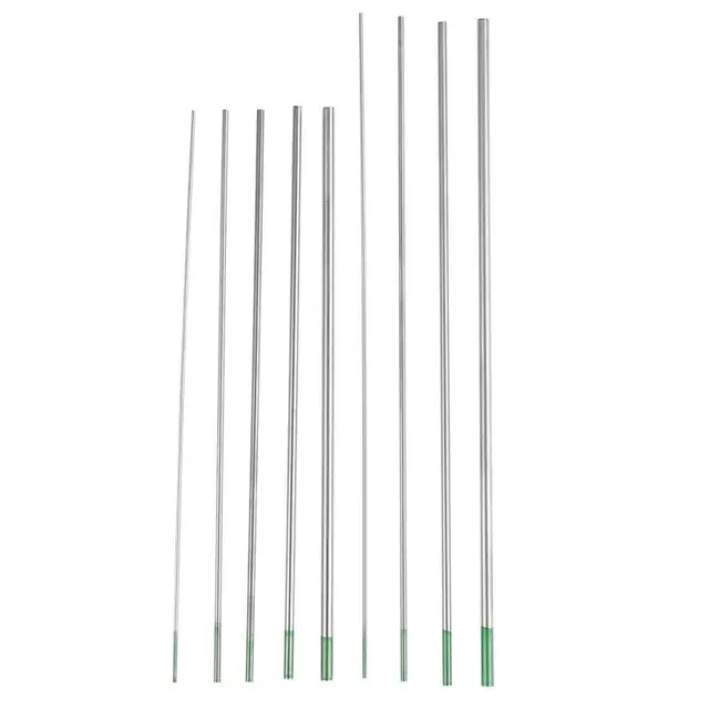 10Pcs Pure Tungsten Electrodes WP Green Tip 1.0/1.6/2.0/2.4/3.2mm for AC Tig Welding