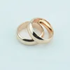 FJ Wholesale 2pcs 6mm Women Men Couple Rings Jewelry 585 Rose Gold Color Without Stones Engagement Rings Big Rose/Yellow Size ► Photo 1/5
