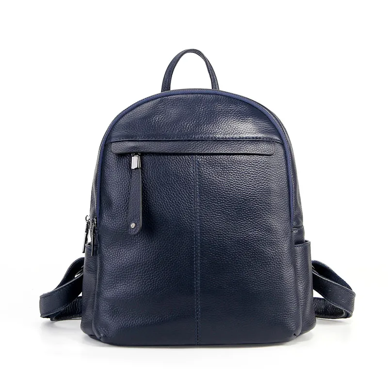 Discount  Nesitu High Quality Fashion Casual Black Blue Grey 100% Genuine Leather Women Backpack Real Skin Fe