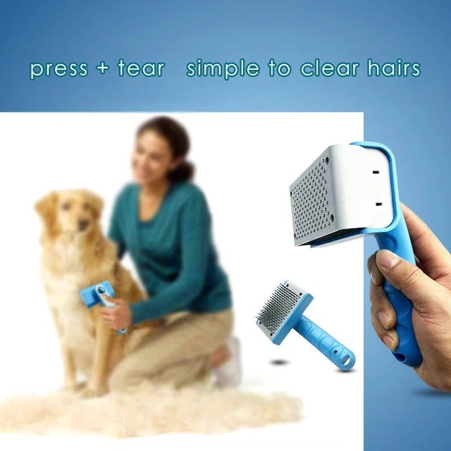Drop Ship Dog Brush for Grooming Float Hair Pet Shedding Brush Flea Comb for Cats Dog Grooming Tools Slicker Brush for Dogs