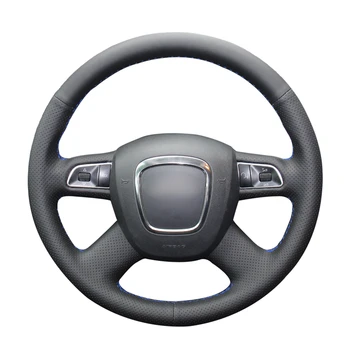 

Hand-stitched Black PU Artificial Leather Steering Wheel Cover for Audi A3 (8P) Sportback A4 (B8) Avant A5 (8T) A6 (C6) A8 (D3)