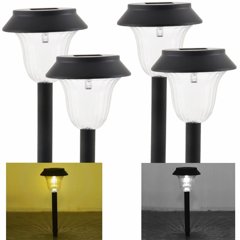 

LUYSHION High Quality 1/4PCS White Light Solar Garden Lamp Outdoor Waterproof Pathway Decorative Stake Light Home LED Lights