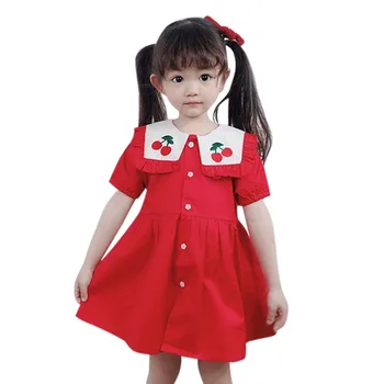 

SZYADEOU Toddler Kids Dresses For Girls Spring Baby Dress Summer Cherry Embroidery Princess Party Years clothes Outfits 드레스 L4