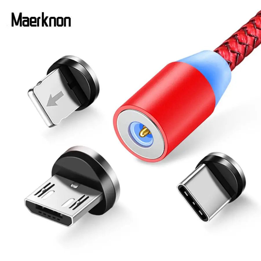 Магнитный USB кабель LED Type C Micro для быстрой зарядки Apple iphone X 7 8 6 Xs Max XR Samsung s9 S8 кабели