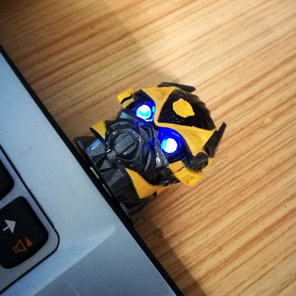 NEW LED Flash bumblebee USB Flash Drive 4GB 8GB 16GB 32GB 64gb USB Memory Stick Pen/Thumb/Car Flash Drives pendrive memory gift