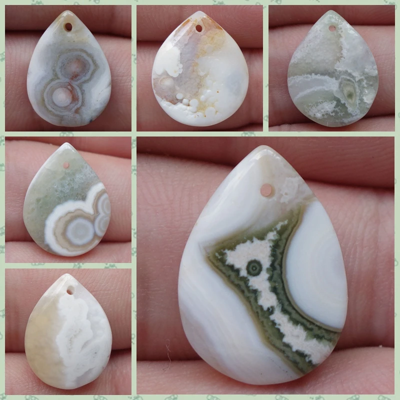 

18-19mm10pcs/lot Natural Ocean Stone Pendant Necklace Jewelry