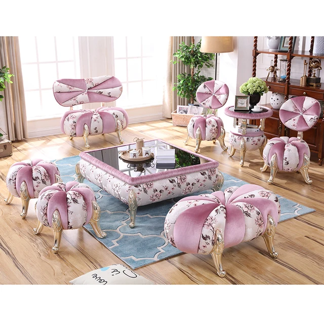 European Fashion Hall Reception Dining Chair Sofa High European Fashion Hall Reception Dining Chair Sofa High New Clical Pumpkin Style Stool