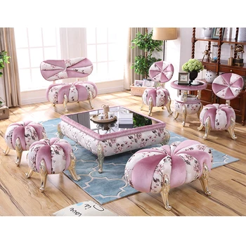 

European style Fashion Hall Reception Dining New Classical pumpkin style stool Chair Sofa Chair