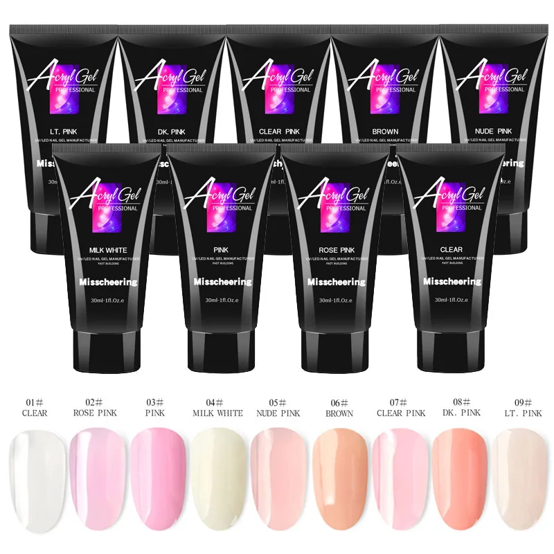 

9Pcs*30ML Nail Builder Extend Poly Nail Gel Polish Varnish For Nail Extension UV Gel LED Sculpting Hard Poly Lacquer Manicure