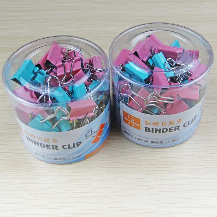 

Office Stationery Bucket 60pcs 15mm Color Tail Clip Retail and Wholesale