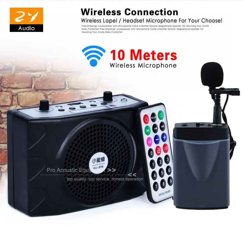 

Waistband Megaphone Loudspeaker Speakers Professional Voice Amplifier Booster For Teachers Wireless Microphone FM Radio MP3 USB