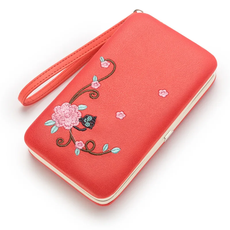 

2019 Women Wallets Flower Printing Lunch Box Purse Card Holder Cell Phone Pocket Multifunction High Capacity Women Purses W-M77