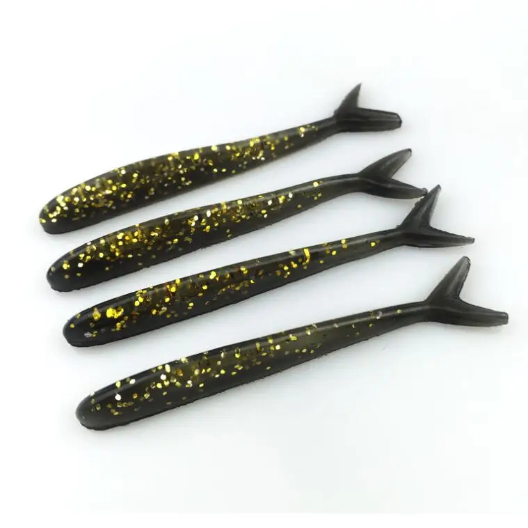 Gorgons 10pcs/bag rubber lure Artificial bait fishing accessories black minnow silicone fishing lure soft lure - Цвет: 3