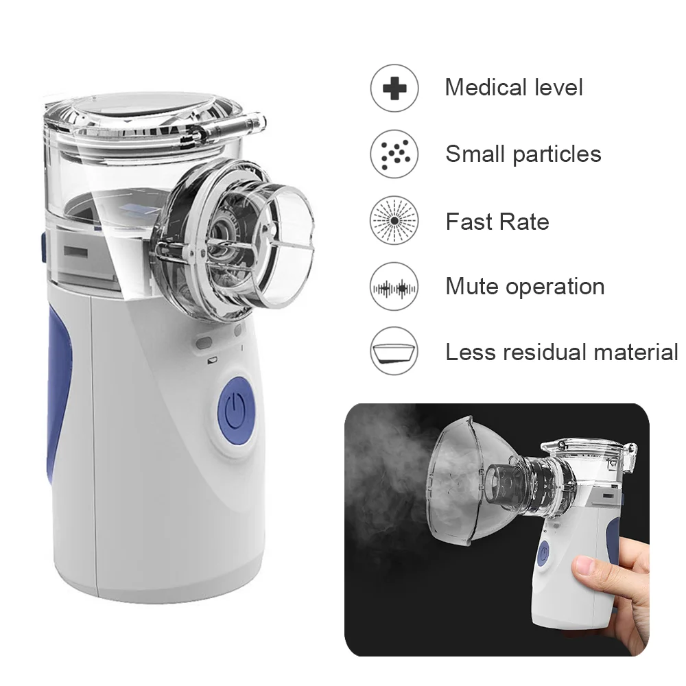 

Prcmisemed Mini Handheld Portable Nebulizer Rechargeable USB Cold Mist Inhaler kit for Adult Children