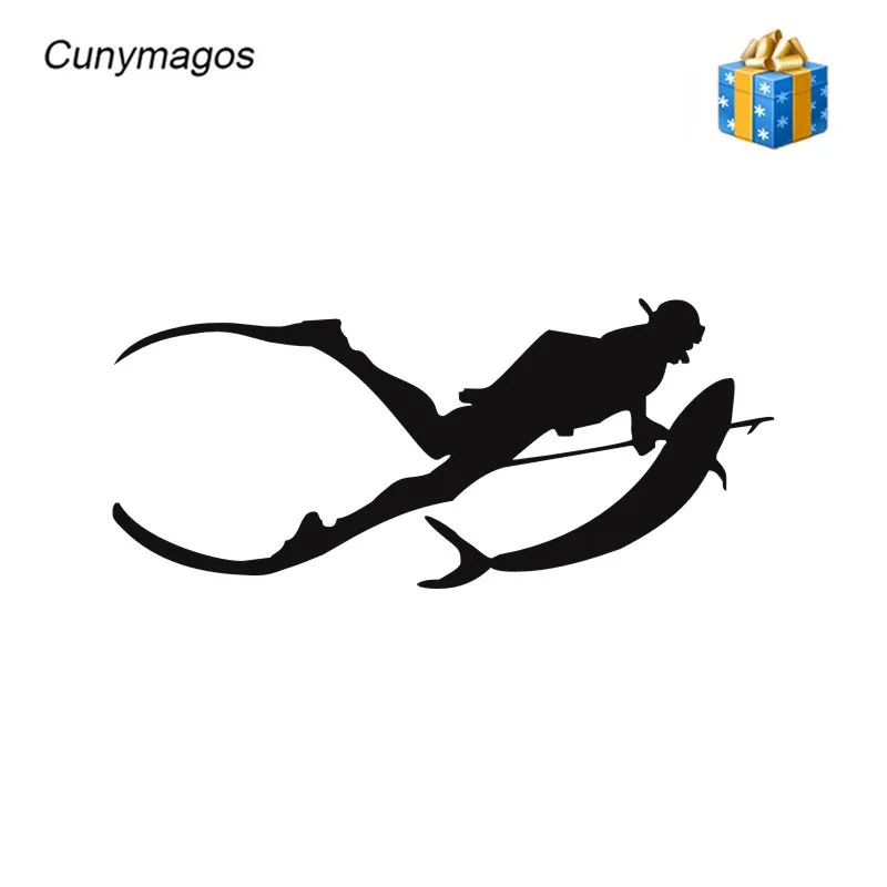 

Cunymagos Free Diving SpearFishing Diving Snorkelling Vinyl Decal Sticker Car-styling Motorcycle Auto Wall Stickers 17.7*7.9CM