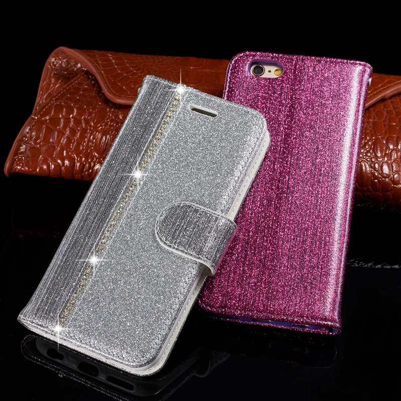 Блестящий чехол-бумажник из искусственной кожи с откидной крышкой для Etui iPhone 6 блестящий чехол на магните для телефона для Coque iPhone 6 S 6 S Чехол-книжка