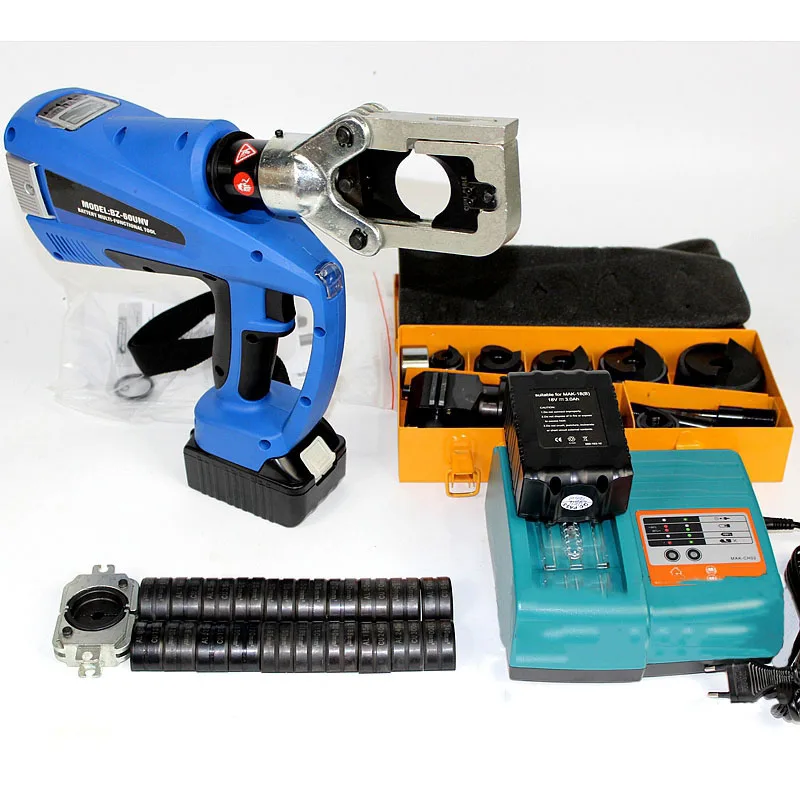 

Free Shipping BZ-60UNV Double Action Multi-functional Battery Powered Tool for CU/AL Cable cutting Punching Crimping