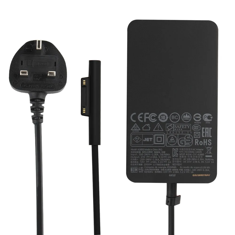 SuperNight 15V 2.58A 44W Power Supply Adapter for Microsoft Surface Laptop Pro 3 4 5 Book AC DC Switching Charger with USB Port (2)