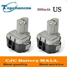 High Quality 2PCS 12V 3000mAh Ni-MH Battery for MAKITA 1235 1233 192698-A 1050D 4013D 6227D 8413D